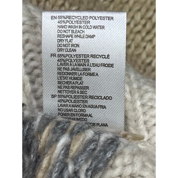 RDI Fair Isle Collared Sweater XL Beige Nordic Knit Split Neck NWT Nordstrom - Picture 8 of 10